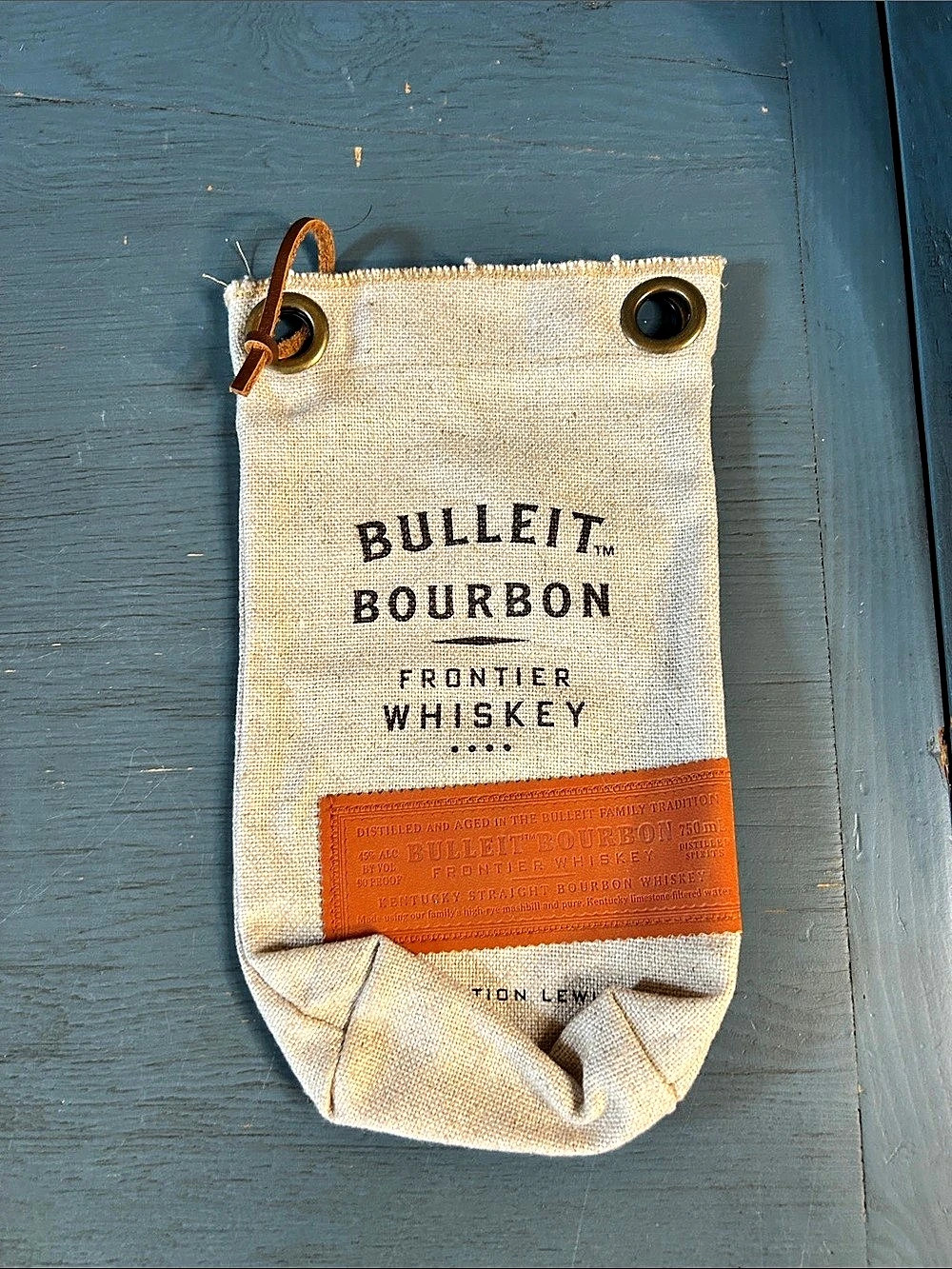 Bulleit Bourbon Special Edition Lewis Canvas Bottle Bag Beige Orange